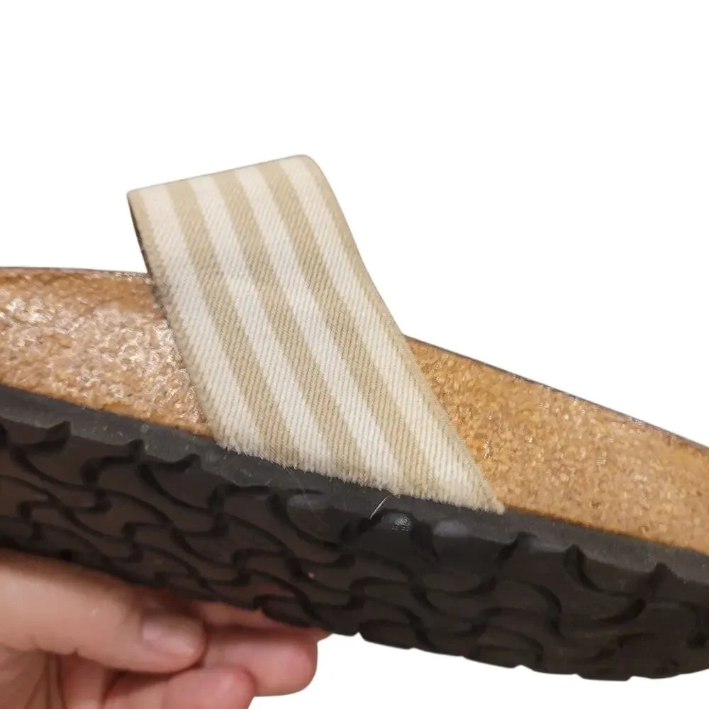 Birkenstock Birkies Womens Curacao Stripe Stretch Straps Sandal Slides 40